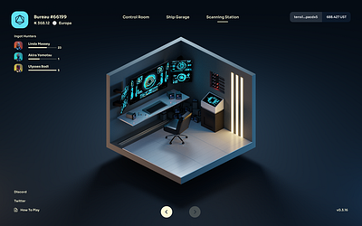 Department 77 UI 3d blender dark isometric sci fi ui web3