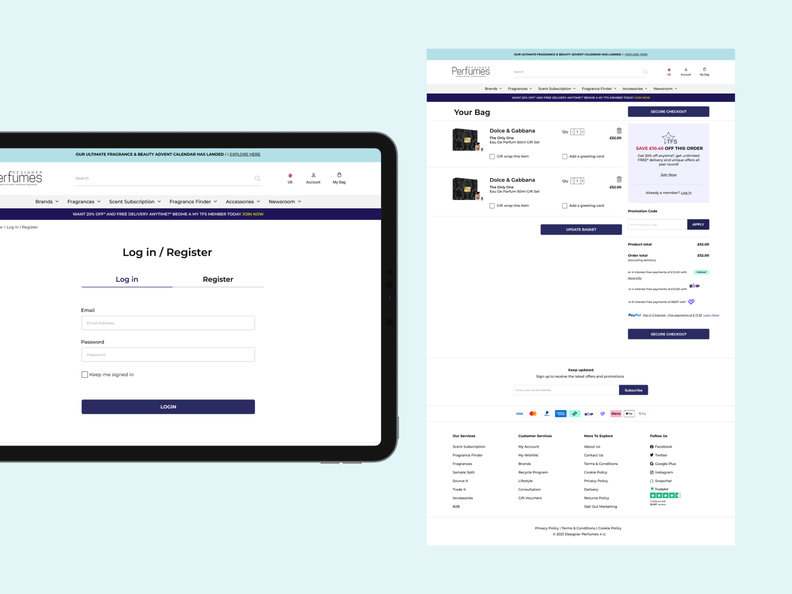 Designer Perfumes @e-Commerce Store Design ecommerce ecommerce store mockup design online store perfume shopify