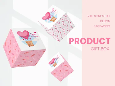 Design packaging gift box graphic design holiday illustration love package packaging patterns print printed product valentines day vector
