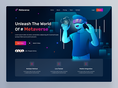 Landing Page - Metaverse design designer metaverse metaverse landing page ui ui design ui experience uiux user experince user interface ux design web case study web design web designer web experience web expert