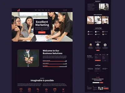 Digital Marketing Website | Creative Agency Web Design advertising analysis branding clean content marketing creative dark mode design graphic design infographic marketing strategy modern design nft online marketing typography ui ui design ux vector web design