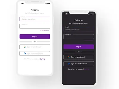 sign in page app design ui ux