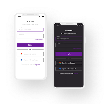 sign in page app design ui ux