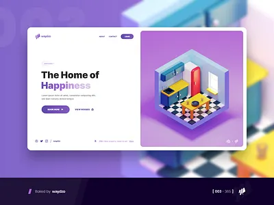Home of Happiness 3d branding concept design home house illustration landing page ui ux waydzo web web design webdesign website website design