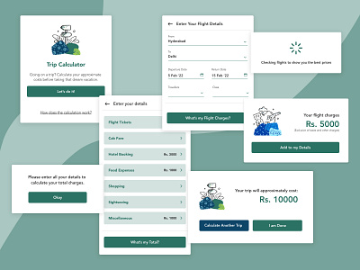 Trip Calculator calc calculator daily 100 challenge dailyui dailyui004 dailyui100 design ui user interface ux visual design