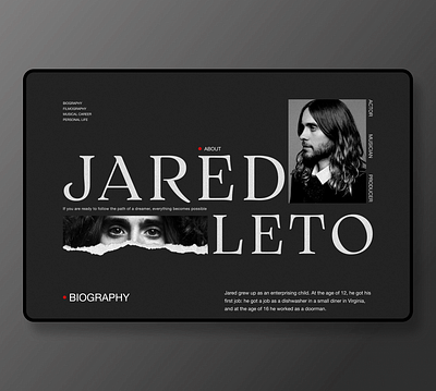 Longdeer | Jared Leto design leanding page ui ux web webdesing