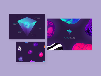 Vault Rare - Tech Product Branding 02 3d aesthetic branding colour dark design fintech futuristic gradient illustration layout logo meta metasphere purple rare sci fi startup tech web