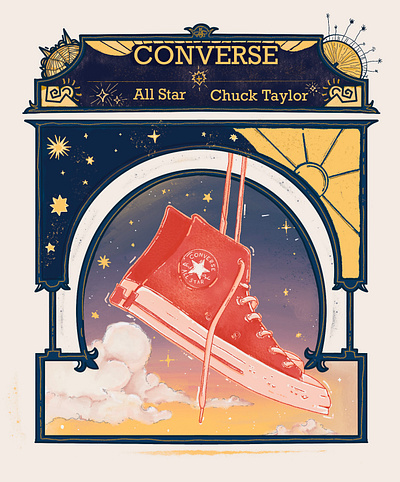 Converse from the Gods branding illustration illustration design