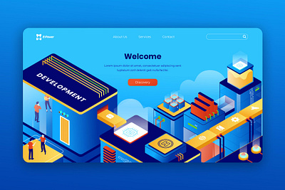 Isometric Landing Page app banner concept design development isometric landing page marketing page process professional it profit ui ui design ux ux design web development web maintance webapp website