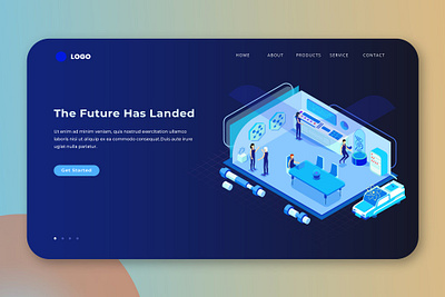 Isometric Landing Page app banner concept design development isometric landing page marketing page process professional it profit ui ui design ux ux design web development web maintance webapp website