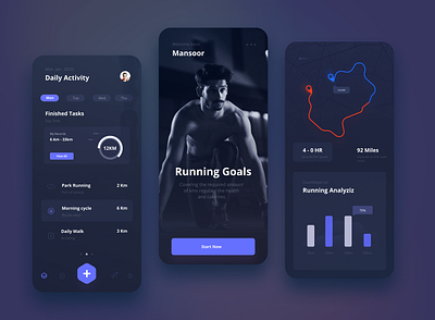 Running App Design concept design illustration new