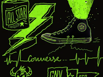 Converse - Neon Love collage converse design graphic design illustration neon