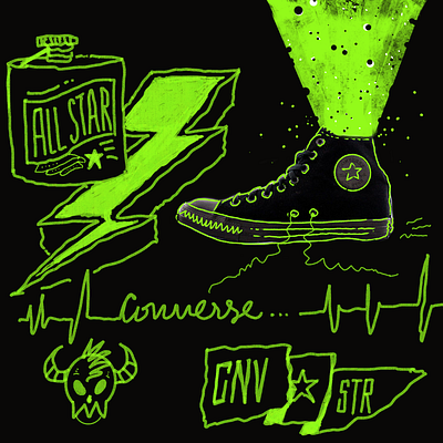 Converse - Neon Love collage converse design graphic design illustration neon