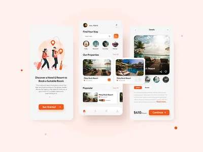 Hotel & Resort booking App app app ui app ui design camping design holiday innovation ios minimal minimalist mobile mobile app ui tourism app ui uiux design ux