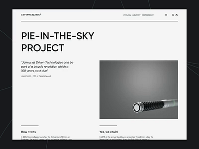 CeramicSpeed Unofficial Redesign - Product Page 3d animation bicycle corporate cycling design e commerce landing page micto interaction minimalistic modern design motion online shop product product page scrolling technology ui ux web design