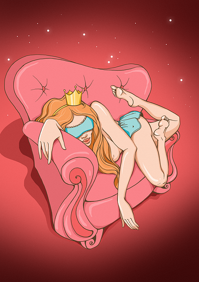 Tired 2d dream girl illustration photoshop princess raster