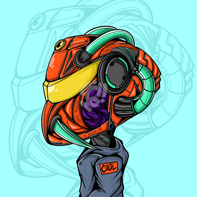 THE SEEKER art character collection cute cyberpunk cyborg design futuristic graphic design illustration