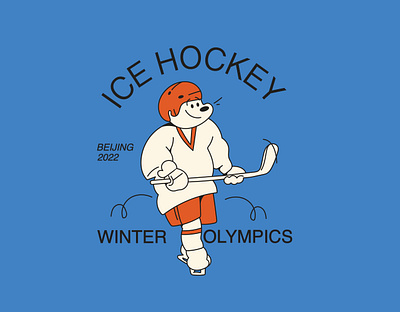 Winter Olympics BEIJING 2022 badge character character design hockey illustraion winter olympics