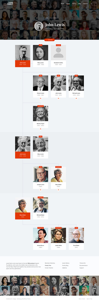 Family Tree ancestors diagram genealogy lineage roots theme web wordpress