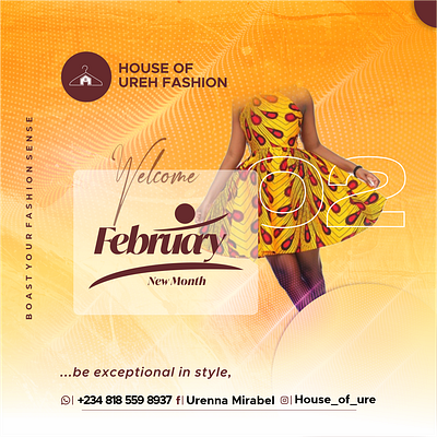 February New month design designbranding fashion february new month yellow