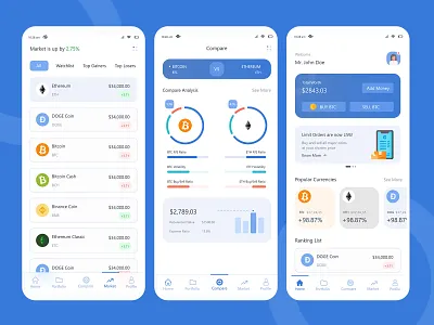 Cryp - to - Dashboard and Mobile App UI app ui blockchain clean design dashboard design graphic design login logo mobile application sign up splash ui ui design user experience