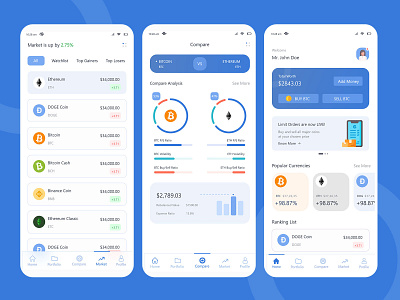 Cryp - to - Dashboard and Mobile App UI app ui blockchain clean design dashboard design graphic design login logo mobile application sign up splash ui ui design user experience
