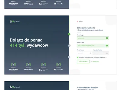 MyLead - Registration Form / Dark / UX/UI dark dashboard form grafika green poland polska register registration registrationform ui ux webdesign