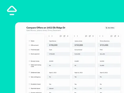 Homie Offer Compare compare ui layout ui visual design