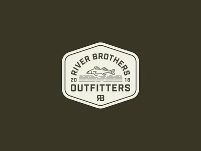 River Brothers Outfitters Spring 2022 branding deer design fish fisherman fishing badge fishing logo fishing patch hunting hunting logo illustration logo logo design logodesign minnesota outdoor badge outdoor patch patch