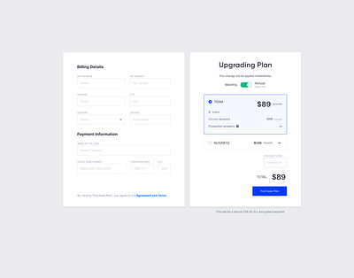 SaaS plan payment checkout payment saas