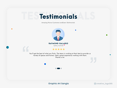 Testimonial Website UI Design | Graphic Art Sangla appdesign business clean creative design feedback graphic graphic design graphicdesign marketplace project service startup testimonial testimonials ui ui design uiux web website