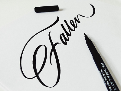 Fallen calligraphy classy clothing custom design fallen flow fun graphic design gym lettering line logo script sophisticated type unique