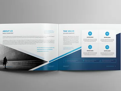 Company Profile Landscape a4 abstract business company company profile company profile template corporate creative design element infographic landscape magazine modern print profile report template trend trendy