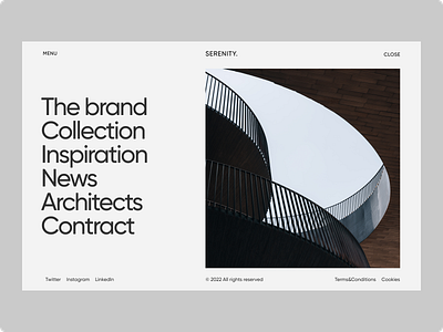 SERENITY Website Concept Navigation design menu navigation ui