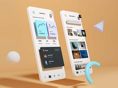 Marketplace mobile app 3d marketplace mobile ui
