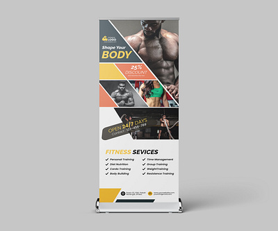 GYM Roll-up Banner banner branding graphic design gym gym advertising gym banner gym flyer gym rollupbanner gymposter roll up banner