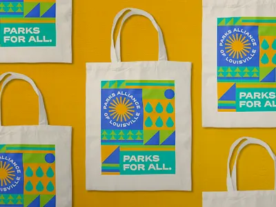Parks Alliance of Louisville Tote Bag branding design designer geometric geometry graphic graphic design illustration louisville minimal minimalist nature parks retro tote bag