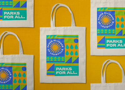 Parks Alliance of Louisville Tote Bag branding design designer geometric geometry graphic graphic design illustration louisville minimal minimalist nature parks retro tote bag