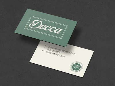 Decca Business Cards branding design designer graphic graphic design green illustration logo louisville restaurant retro