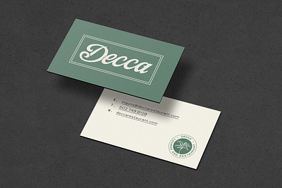 Decca Business Cards branding design designer graphic graphic design green illustration logo louisville restaurant retro