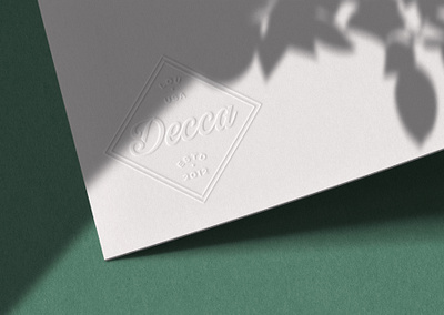 Decca Logo, Embossed branding design designer diamond emboss graphic graphic design illustration logo logo lockup louisville menu restaurant retro stationary