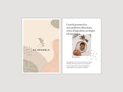 Sa Granola Postcard branding flyer granola logo pattern postcard stationary vegan