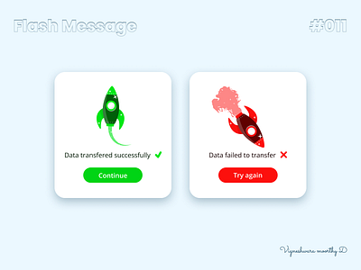 Flash Message - #011 011 dailyui datatransfer failure figma flashmessage mobileui shareapp success ui uiux ux