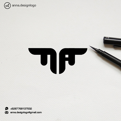 monogram N A branding design icon illustration logo typography