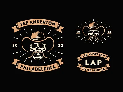Lee Anderton Philadelphia bourbon branding character cowboy graphic design illustration label logo moonshine philadelphia portrait renegardes retro shine skull vectorart vintage western whiskey wildwest