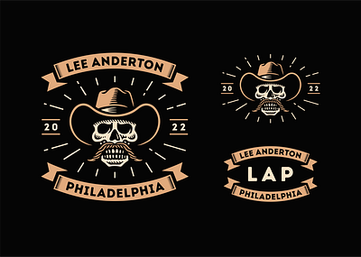 Lee Anderton Philadelphia bourbon branding character cowboy graphic design illustration label logo moonshine philadelphia portrait renegardes retro shine skull vectorart vintage western whiskey wildwest