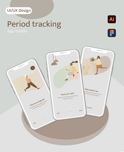 Period Tracker App app design ui ux