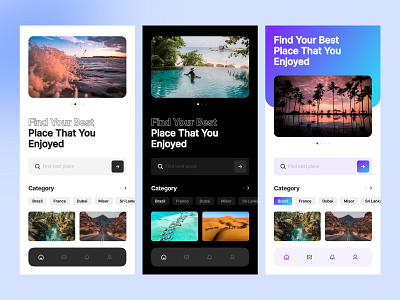 Travel Mobile App UI Design app landing clean creative design mobile app modern ui ui design