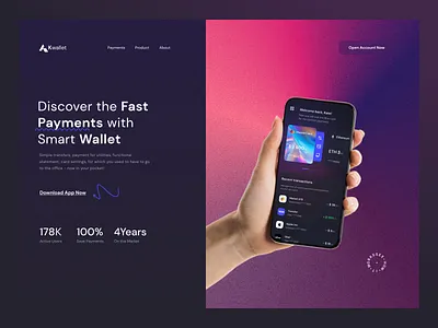 Banking Landing Page and Mobile App Design app banking branding design developer figma finance manage mobile modern money pay promo smart system ui ux wallet web website