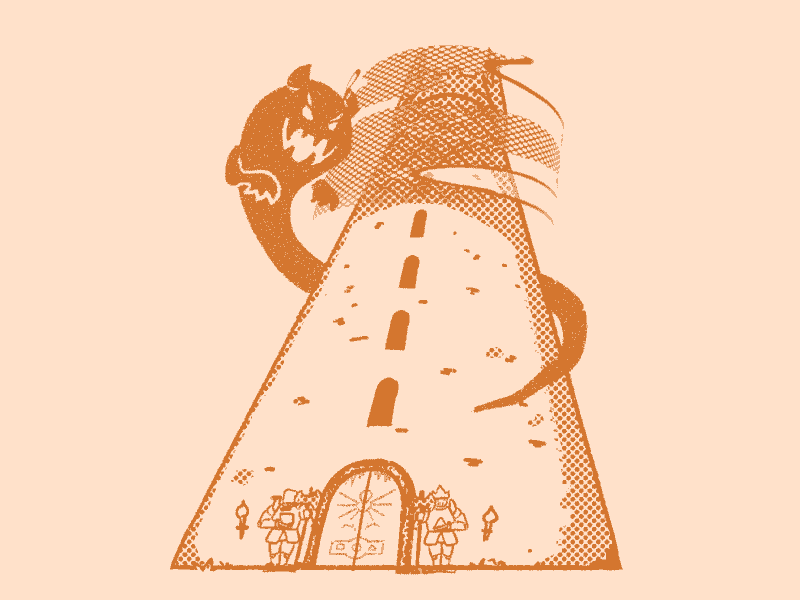 404 game - the tower 1color 404game animation design dnd dungeon game illustration motion graphics